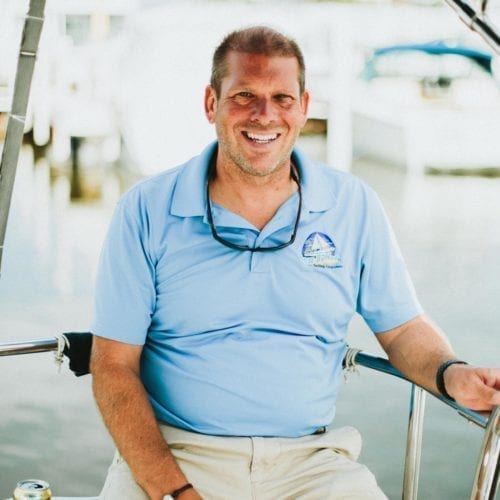 Captain Stephen Adney of New Buffalo Sailing Excursions on Lake Michigan.