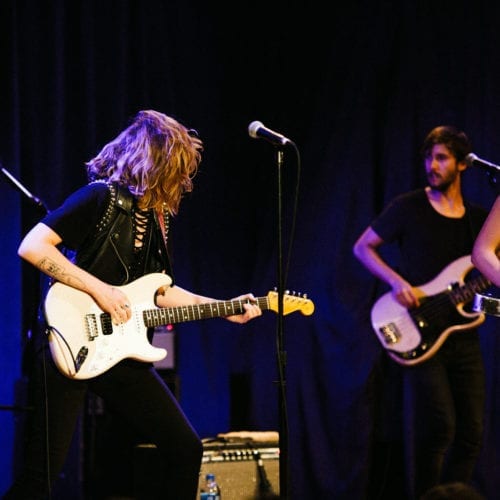 Larkin Poe performing on The Acorn stage in Three Oaks, Michigan.