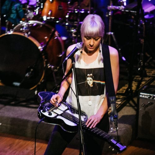 Larkin Poe performing on The Acorn stage in Three Oaks, Michigan.