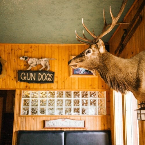 Taxidermy and memorabilia abound at Red Arrow Roadhouse in Union Pier, Michigan.