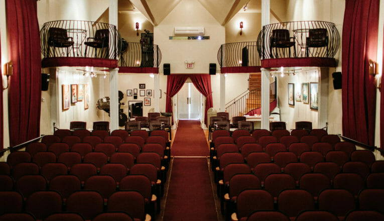 Traditional, lounge and balcony seating at Vickers Theatre in Three Oaks, Michigan.