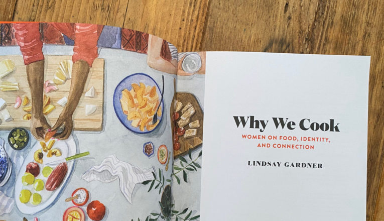 The title page copy and illustration of Lindsay Gardner's book Why We Cook.