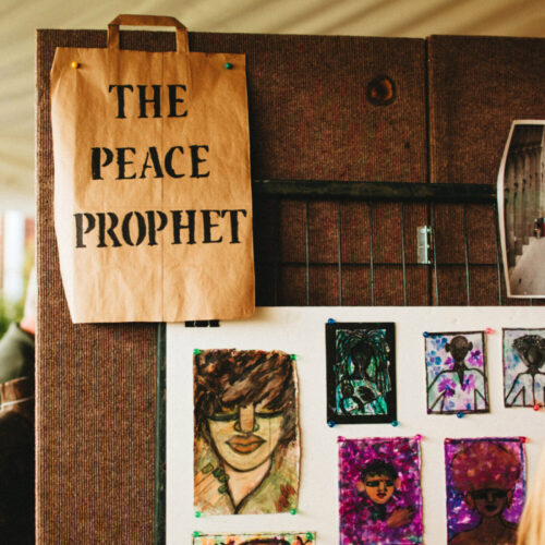 The Peace Prophet booth at Outsiders Outside Art Fair in Harbert, Michigan.