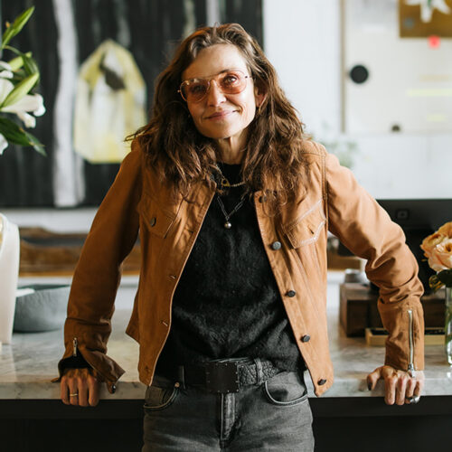 Suzanna Bierwirth standing inside Goods and Heroes in Three Oaks, Michigan