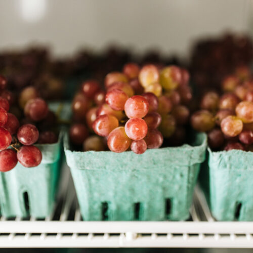 Grapes in the fridge at Farmette in New Buffalo, Michigan
