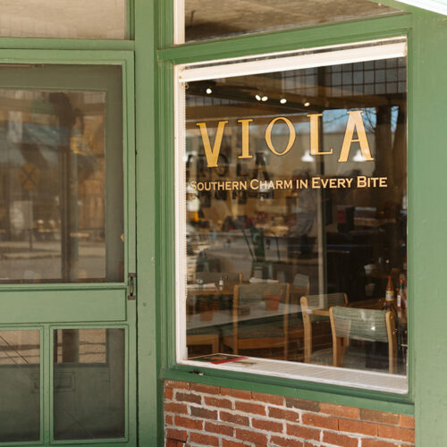 The exterior of Viola Cafe in Three Oaks, Michigan.