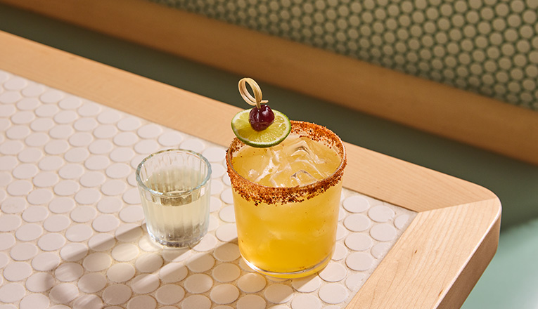 Heatwave, a vanilla vodka and passion fruit liqueur cocktail, available at PostBoy in New Buffalo, Michigan