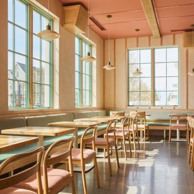 The interior of PostBoy in New Buffalo, Michigan