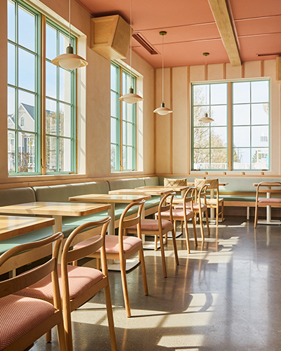 The interior of PostBoy in New Buffalo, Michigan