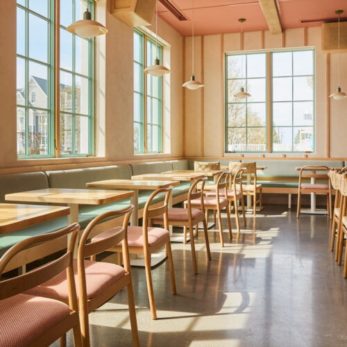The interior of PostBoy in New Buffalo, Michigan