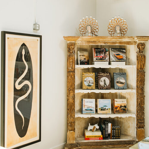 A cute corner of car coffee table books at Book Shore in New Buffalo, Michigan
