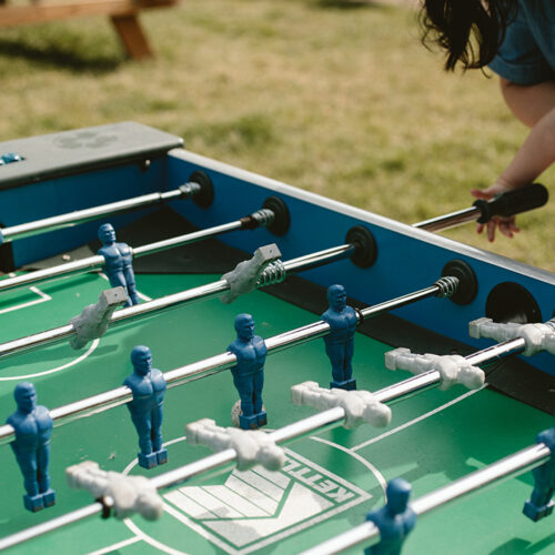 Outdoor foosball at SideYard in Sawyer, Michigan