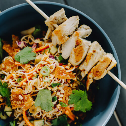 A Thai inspired noodle and chicken dish at SideYard in Sawyer, Michigan