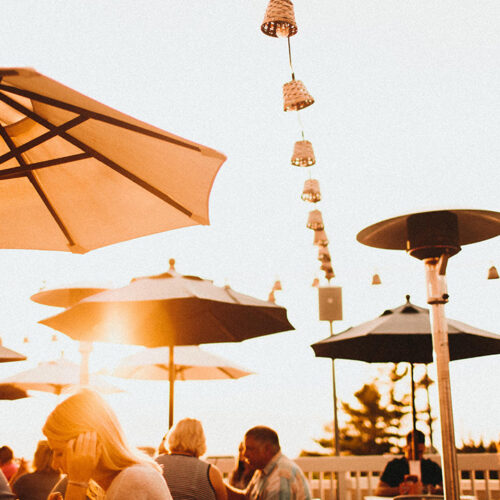 Sunset on the rooftop at Stray Dog in New Buffalo, Michigan