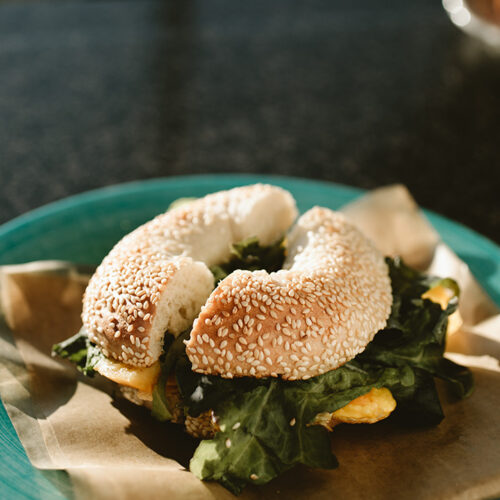 A bagel sandwich from David's Deli in New Buffalo, Michigan