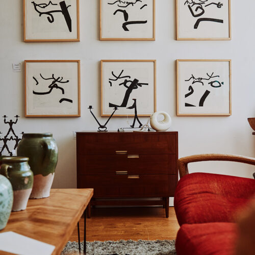 A gallery wall at Judith Racht Gallery in Harbert, Michigan